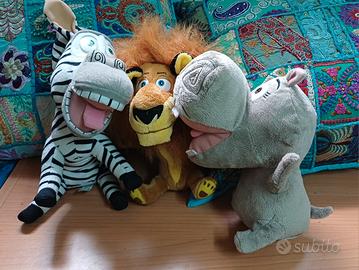 3 peluche dal film Madagascar