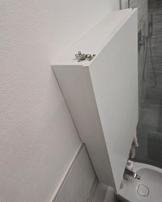 Fasciatoio da muro artigianale in legno bianco