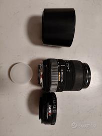 teleobiettivo con adattatore sony