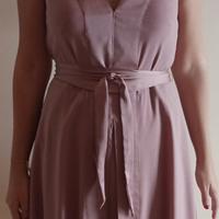 Vestito cipria Benetton, tg 44, con coprispalle