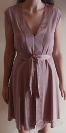 Vestito cipria Benetton, tg 44, con coprispalle