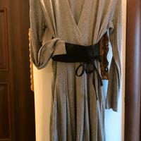 Abito jersey grigio perla melange