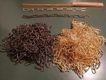 Catena sagomata bronzo e oro per lampadari