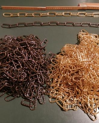 Catena sagomata bronzo e oro per lampadari