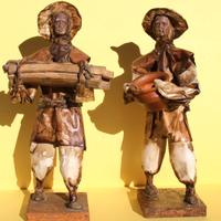 A.Capoccia-Scultura, Boscaiolo e contadino - 1950