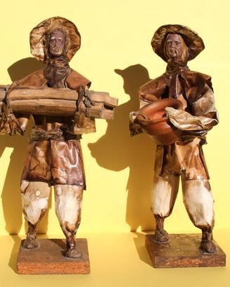A.Capoccia-Scultura, Boscaiolo e contadino - 1950