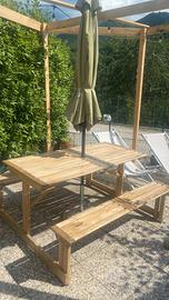 tavolo da giardino con panche