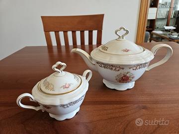 Teiera e zuccheriera in porcellana bavarese