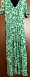 Vestito verde lungo fiorellini bianchi taglia 40
