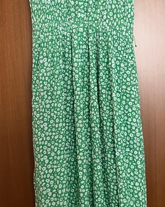 Vestito verde lungo fiorellini bianchi taglia 40