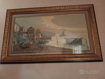 Dipinto ad olio metá anni 50