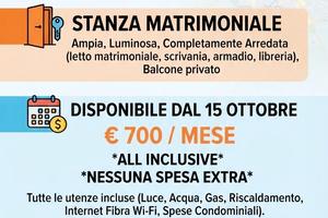 Stanza matrimoniale zona Laurentina 