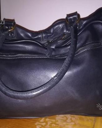 Borsa artigianale in pelle nera