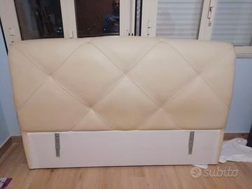 Testata letto matrimoniale in vero pelle