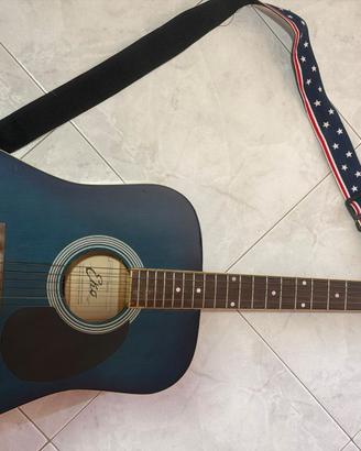 Chitarra acustica Eko blu