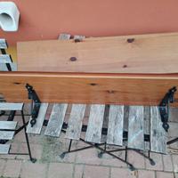 DUE MENSOLE IN LEGNO CON STAFFE IN FERRO ARTISTICO