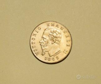 5 Lire d'Oro 1865  Vittorio Emanuele II