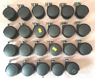 Ruote per mobili girevoli doppie in nylon mm.55