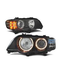 FARI OCCHI ANGEL BMW X5 E53 99-03 FONDO NERO FRECC