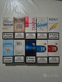 10 pacchetti sigarette da 10 vuoti.