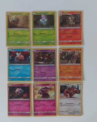 Lotto 9 Carte Pokémon Detective Pikachu - Set Holo