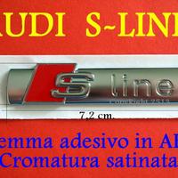 AUDI SLINE S S-LINE Stemma Logo LATERALE ARGENTO