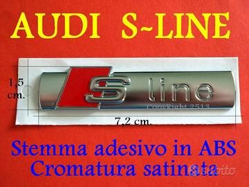 AUDI SLINE S S-LINE Stemma Logo LATERALE ARGENTO