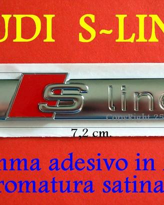 AUDI SLINE S S-LINE Stemma Logo LATERALE ARGENTO