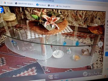 Tavolino salotto in vetro doppio piano