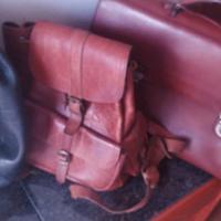 2 zaini in cuoio e borsa documenti