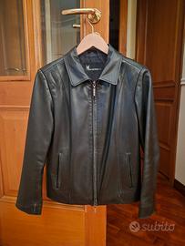 giacca pelle nera Moreschi