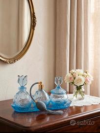 Boccette Profumo Antiche Azzurre - Vetro a Rilievo