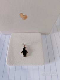 Dodo Pomellato pinguino smaltato nero,oro rosa