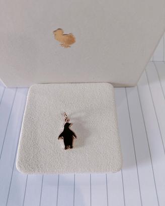 Dodo Pomellato pinguino smaltato nero,oro rosa