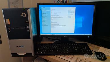 PC winblu Windows 10 + SSD + monitor 22 pollici