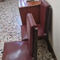 Coppia sedie imbottite, da stud in pelle bordeaux