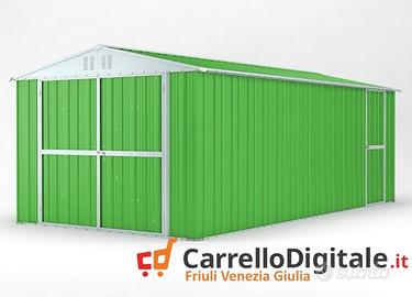 Box garage auto in Acciaio 327x611cm verde chiaro