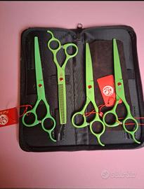 forbici per toelettatura cane col verde pz 4