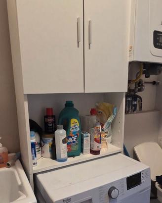 Mobiletto Sopralavatrice Salvaspazio Bianco con An