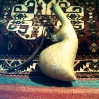 Antica fiaschetta Persiana per polvere nera