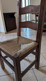 Sedie legno rustiche frassino marrone scuro