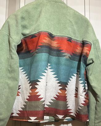 Camicia giacca velluto a coste verde salvia