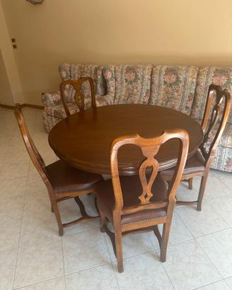 Tavolo rotondo in legno estendibile Ø 120 cm