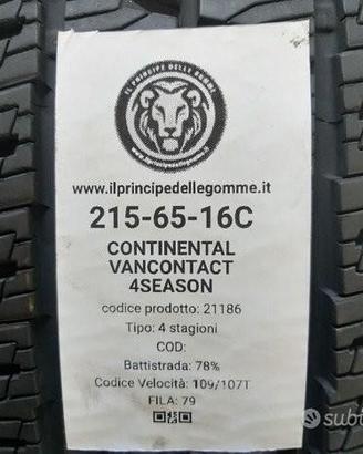 2 gomme 215 65 16c continental a21186