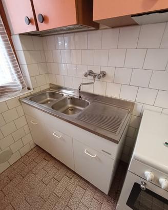 Lavello inox doppia vasca con armadietto