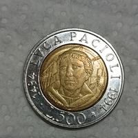 Moneta da 500 lire Rara Luca Pacioli 1494-1994 