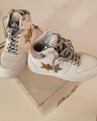 Two Stars Scarpe Donna 39 Bianche Stelle Glitter