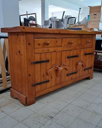Credenza Madia rustica in pino massello con cernie