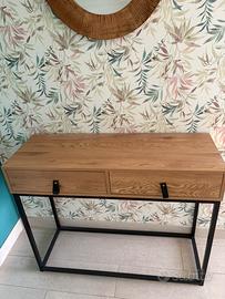 Mobile consolle/scrivania stile industriale rovere