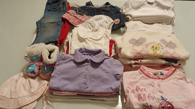 Stock 40pz abbigliamento bambina 9-12 mesi a/i